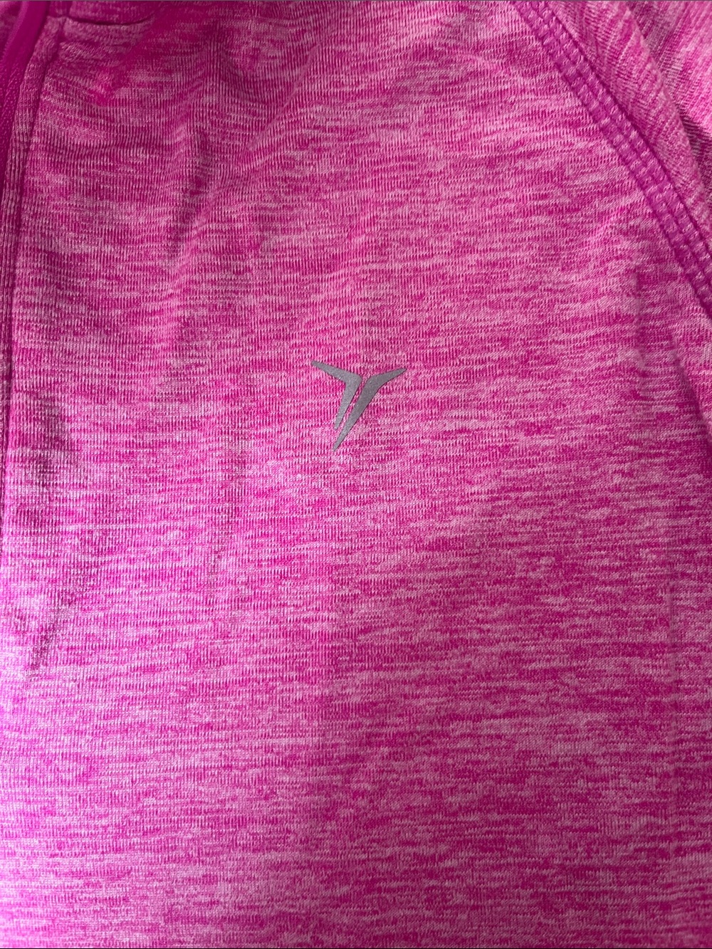 7/$20 Old Navy Pink Heathered Quarter-Zip Long Sleeve Top - Picture 3 of 5